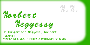norbert negyessy business card
