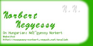 norbert negyessy business card